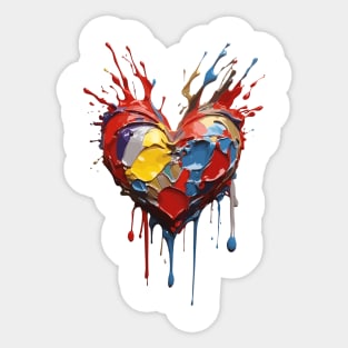 Splashed Paint Heart Sticker